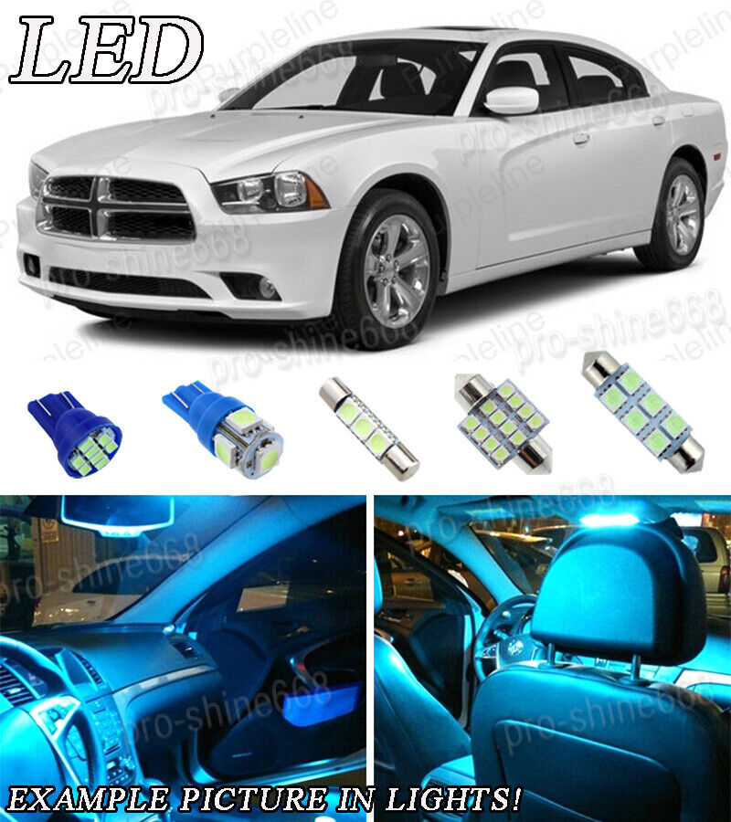 14pcs Ice Blue LED Interior Lights Package KIT Bulb For 11-2014 Dodge Charger PD