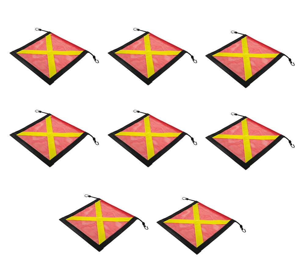8 Pcs Safety Flag w/Bungees Cord DOT Compliant 18\