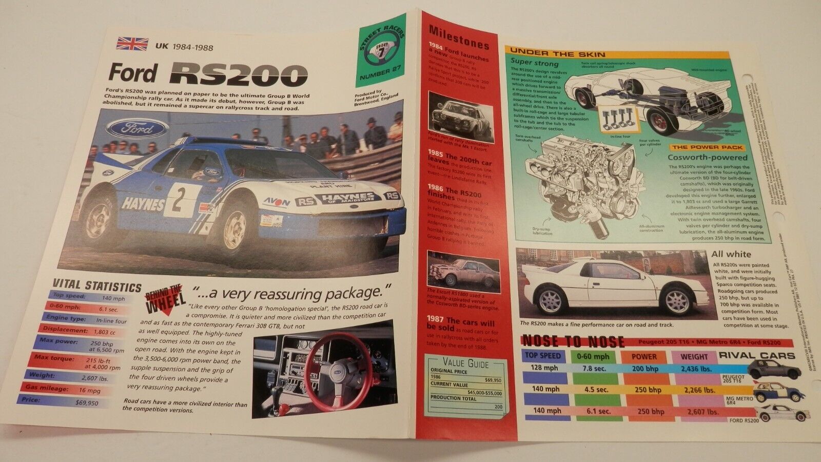 Ford RS200 Rally Car 1984-1988 IMP HOT CARS Brochure