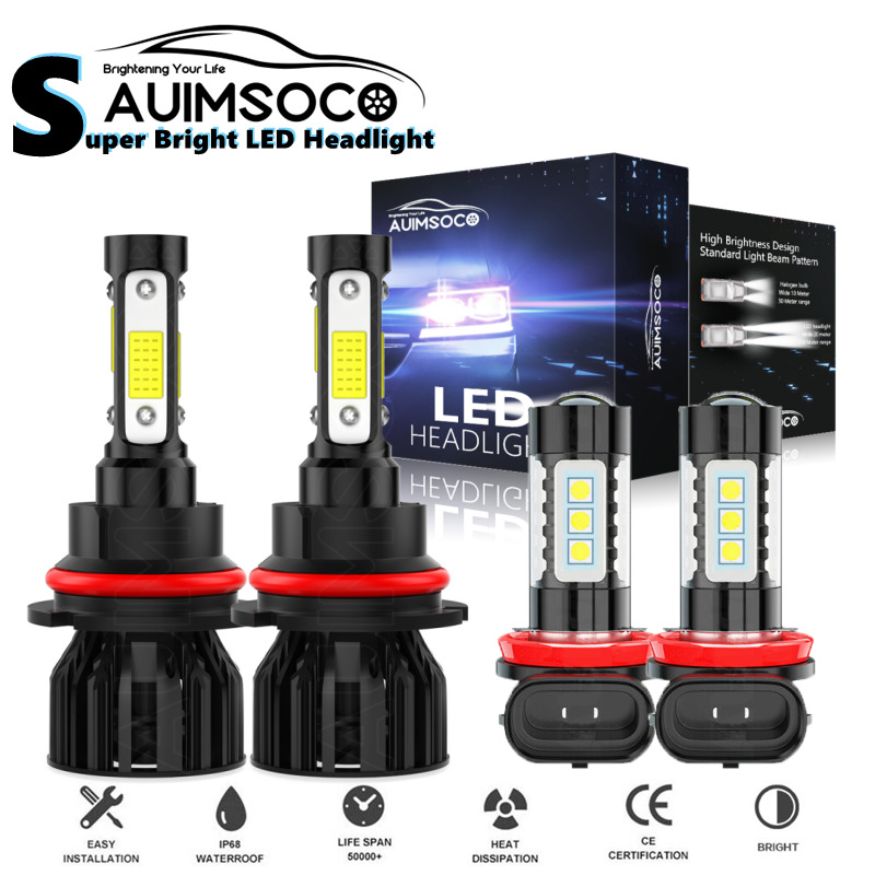For 2006-2011 Mitsubishi Endeavor LED Headlight High/Low Beam + Fog Lights Combo