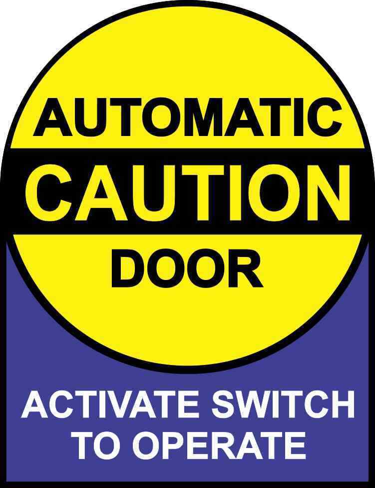 5in x 6.5in Instructions Caution Automatic Door Sticker Decal Stickers Decals