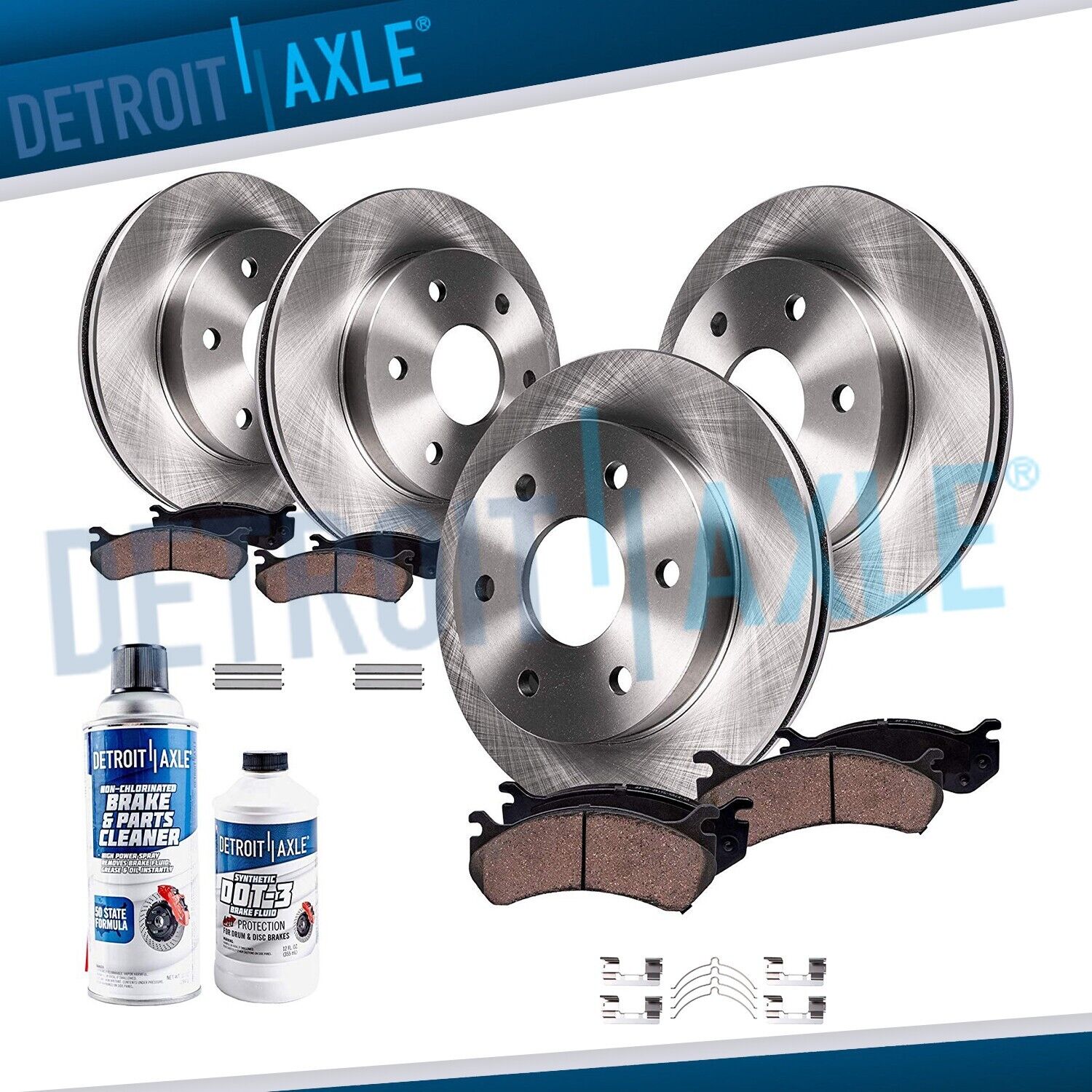 4WD Front & Rear Rotors + Brake Pads for 2004 - 2008 Ford F-150 Lincoln Mark LT