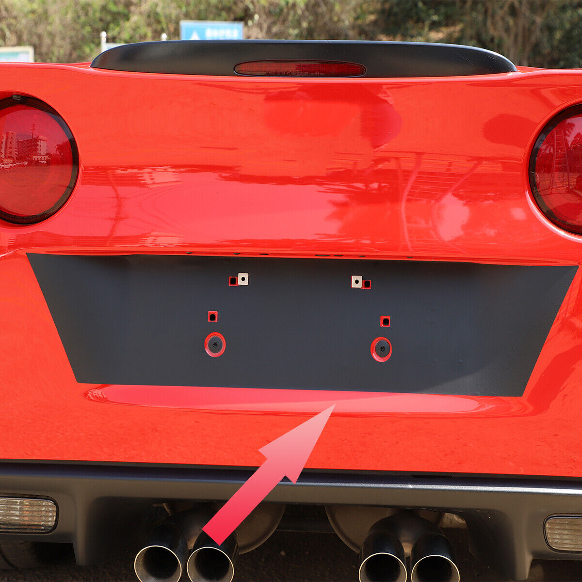 Rear Trunk License Plate Sticker Decal  for Corvette C6 2005-2013