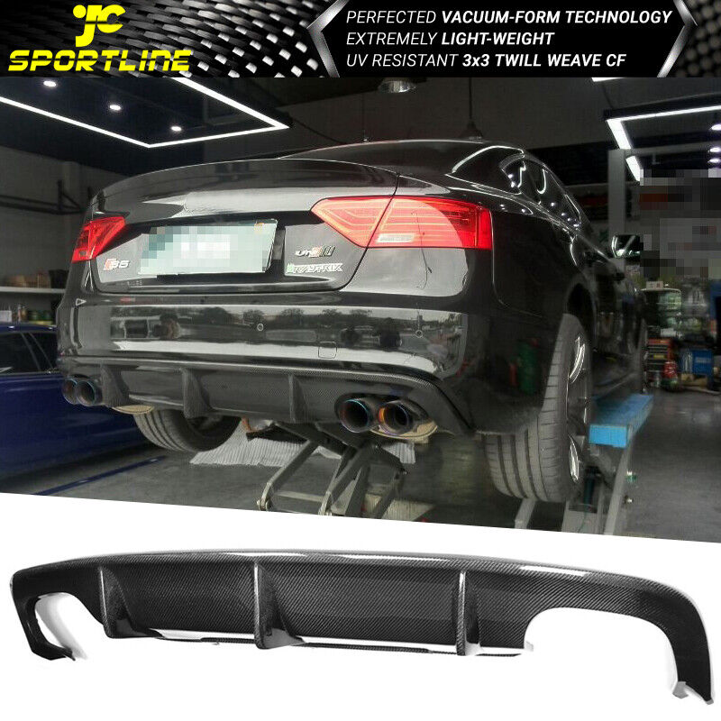 Fits 13-17 Audi S5 B8.5 Coupe Facelift OE Style Carbon Fiber Rear Diffuser