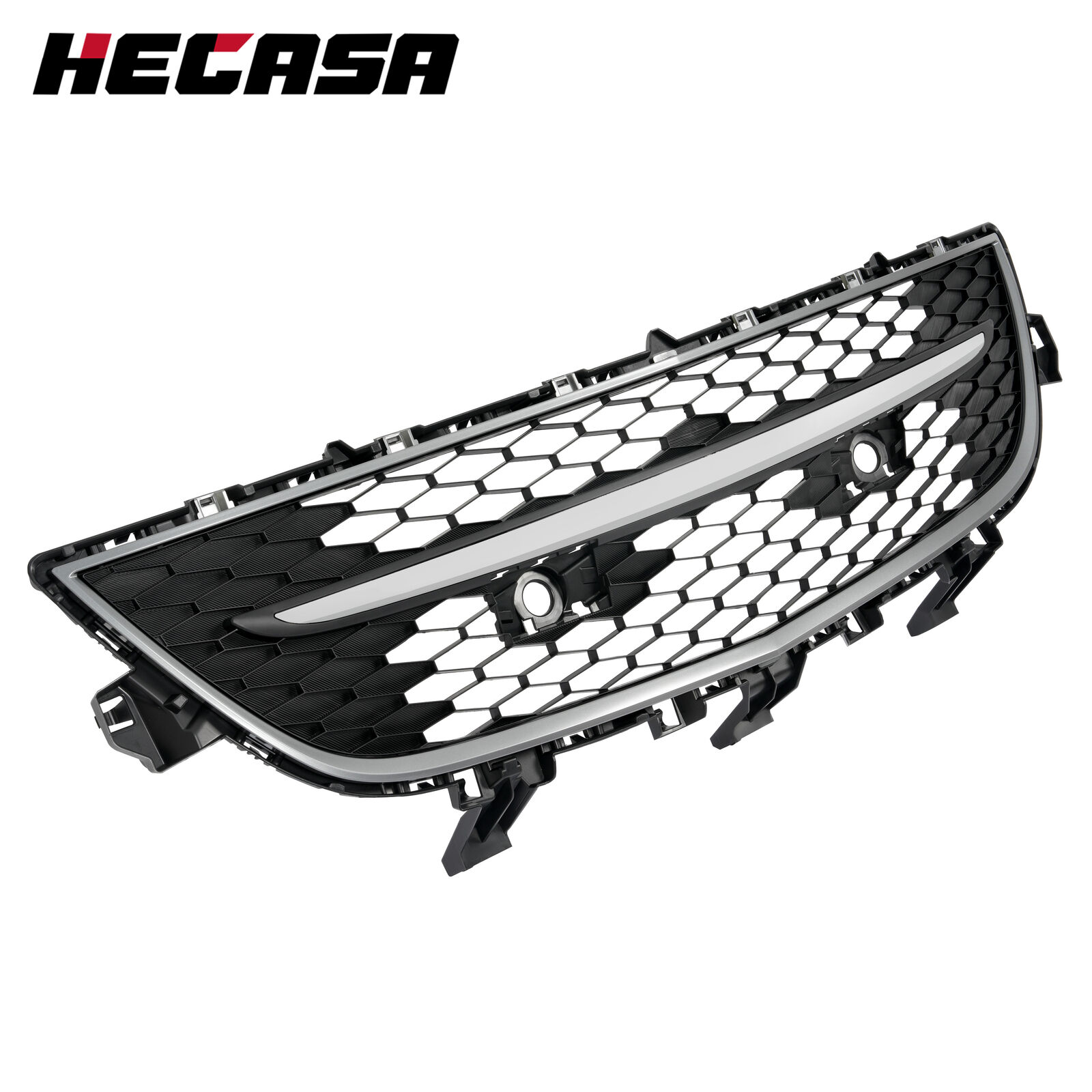 HECASA For Mazda CX-9 10-12 Front Lower Bumper Grille Chrome Shell Black Insert