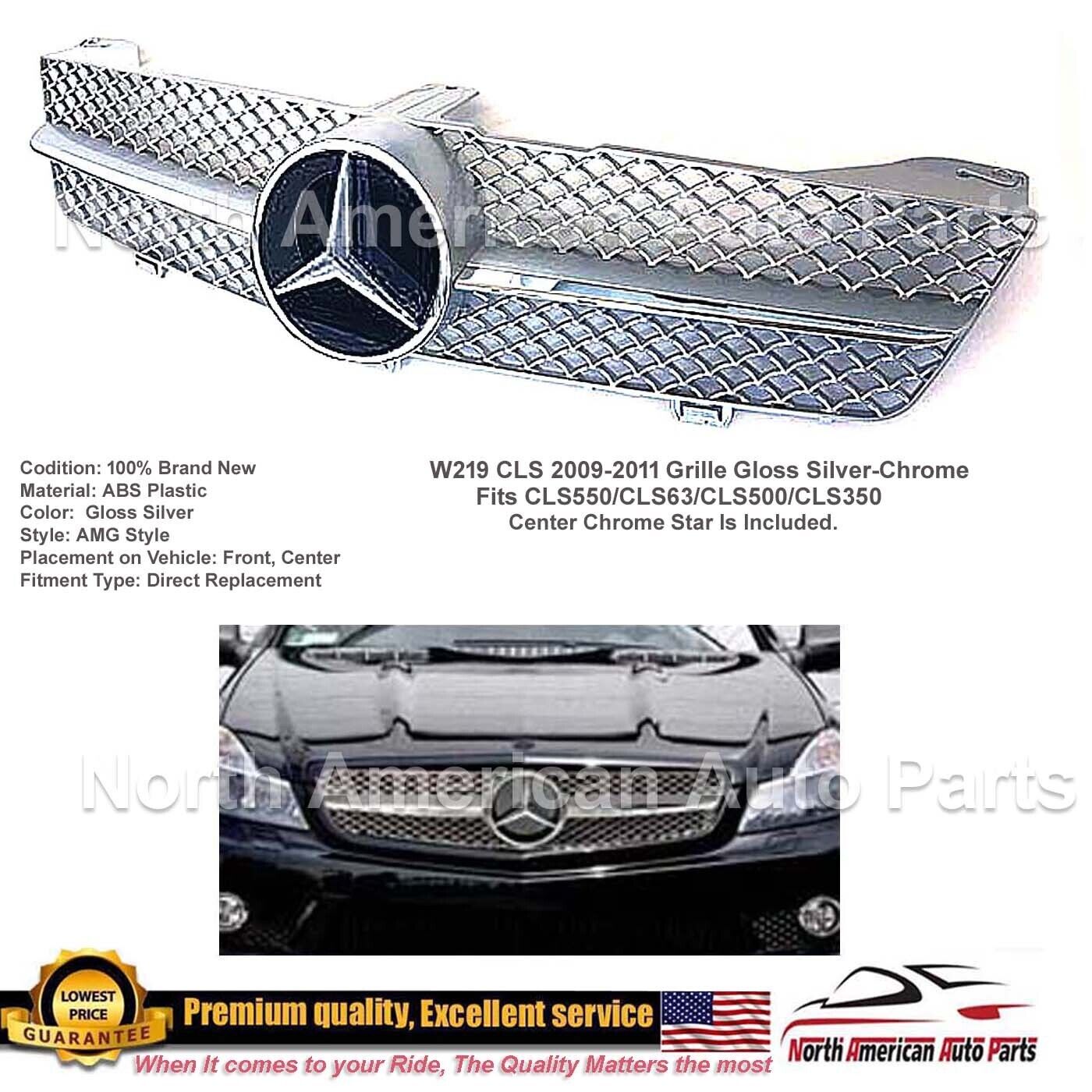 CLS550 CLS63 CLS500 Silver Glossy Grille Facelift AMG Bumper Star 2009 2010 2011