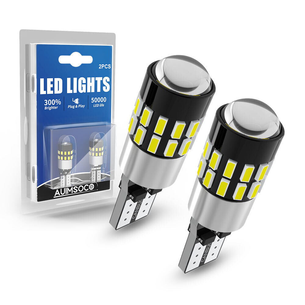 2Pcs T10 194 192 168 LED Parking Light Bulbs Super Bright White Error Free