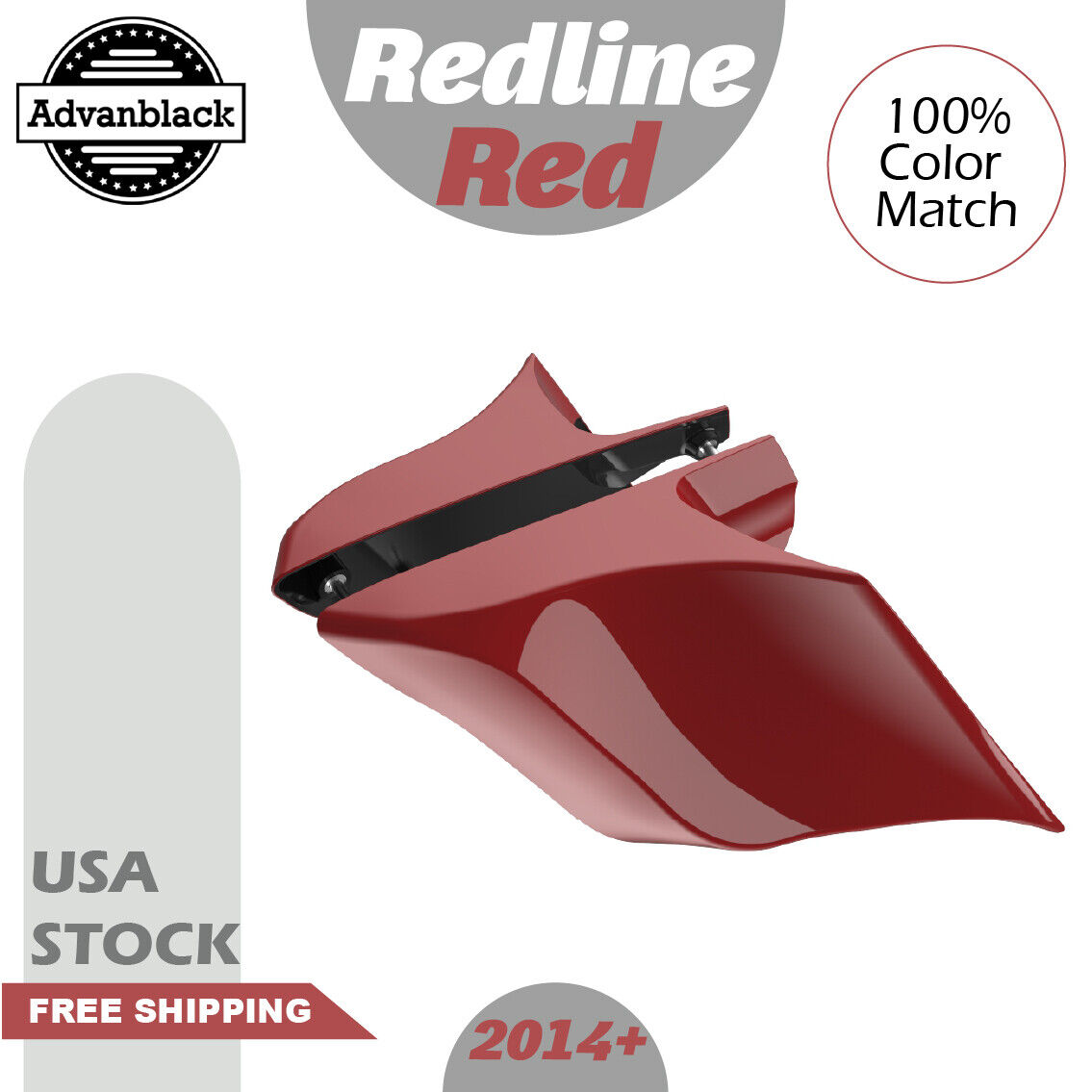Stretched Extended Side Covers REDLINE RED For 14+ Harley Touring Street Road
