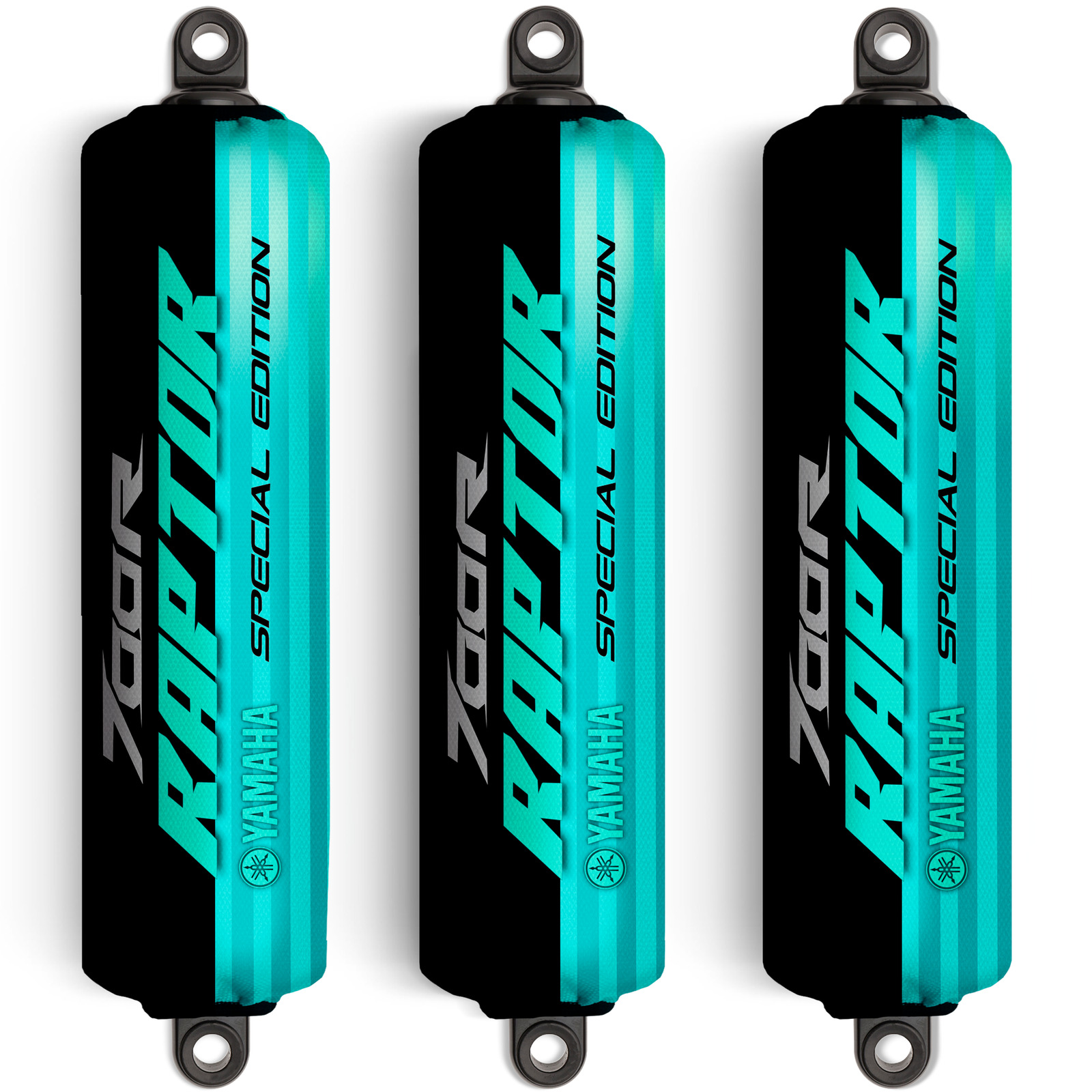 Turquoise & Black Shock Covers for Yamaha Raptor YFM700R [Special Edition]