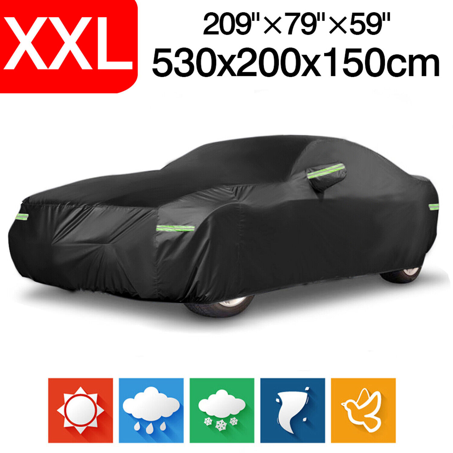 NEVERLAND Car Cover Outdoor Rain Waterproof Dust Protector For Dodge Challenger
