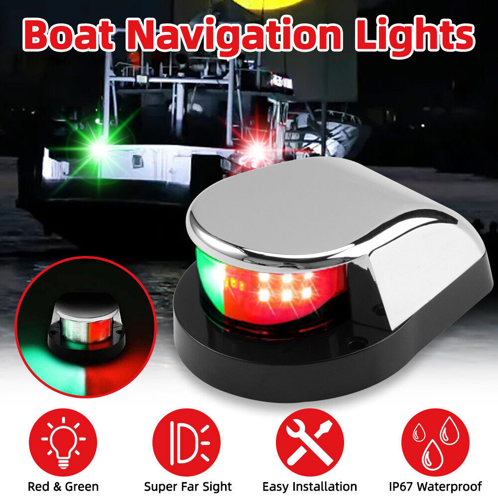 Boat Navigation Lights Red and Green LED Marine Navigation Light Boat Bow Light