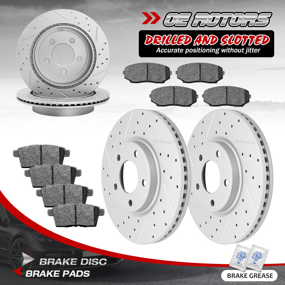 FWD Front & Rear Disc Rotor & Brake Pads for 2007- 2009 Ford Edge Lincoln MKX