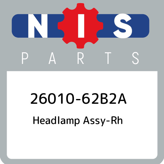 26010-62B2A Nissan Headlamp assy-rh 2601062B2A, New Genuine OEM Part