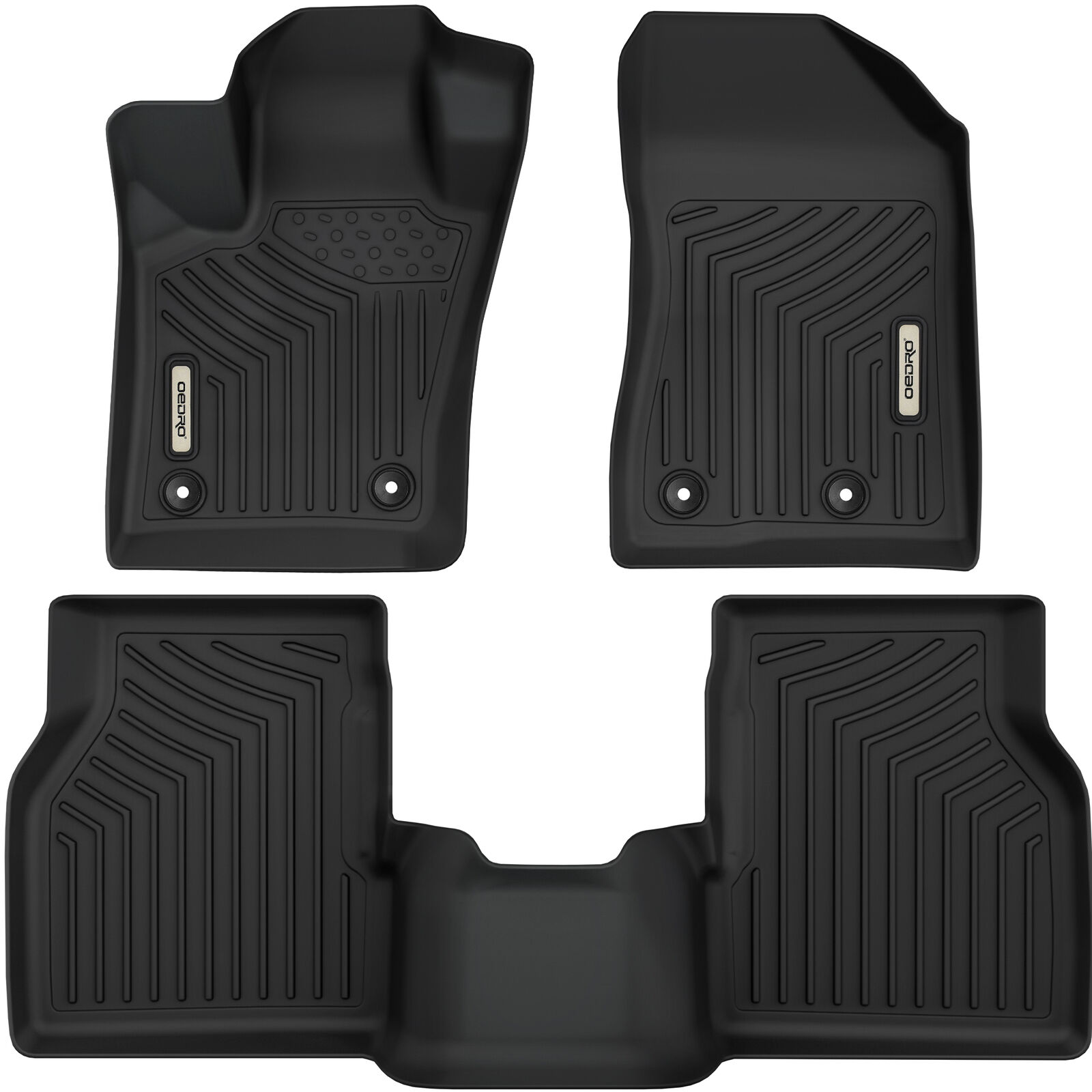 OEDRO Floor Mats Custom for 2017-2024 Jeep Compass  All Weather TPE 1st+2nd Row