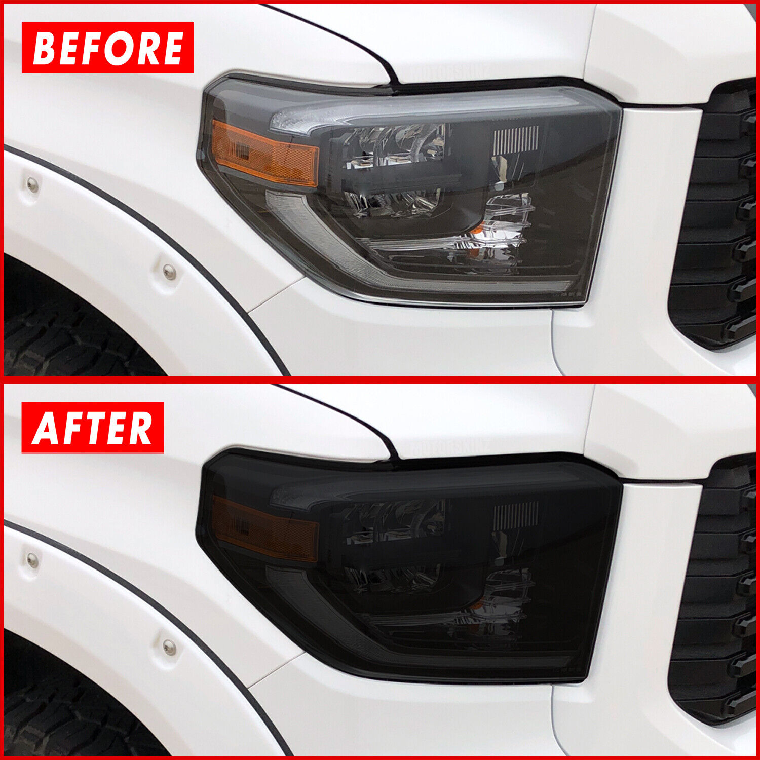 FOR 14-21 Toyota Tundra Headlight SMOKE Precut Vinyl Tint Overlays