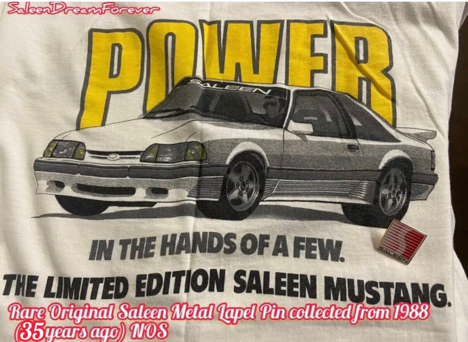 RARE SALEEN METAL LAPEL PIN FRM 1988 NOS FOXBODY SSC MUSTANG FORD GT 302 5.0  