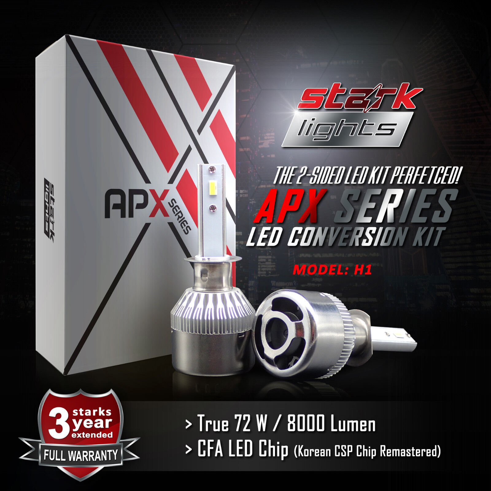 Stark APX 90W 9600LM LED Light 6000K White High Power Kit - Headlight High Fog