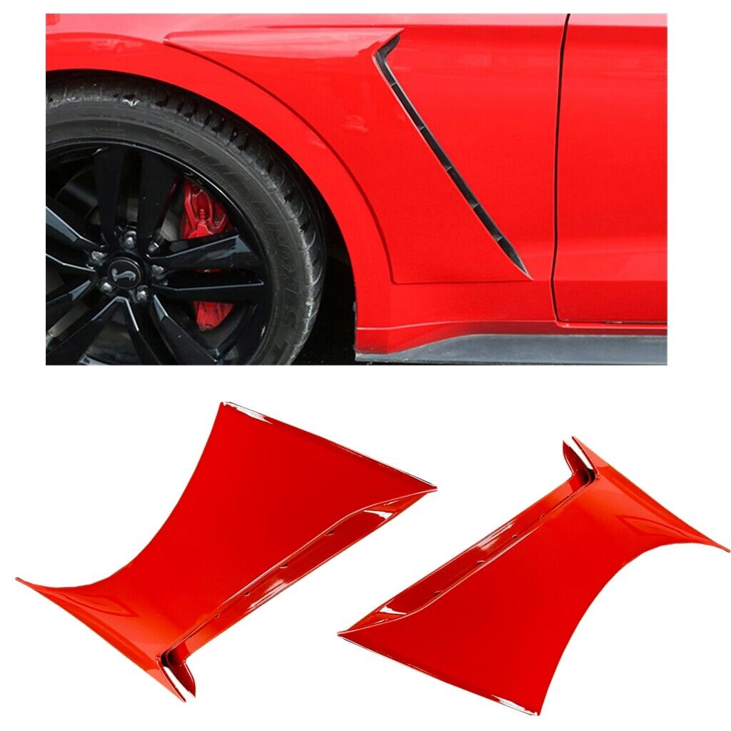 For 15-20 Ford Mustang GT350 Style Front Side Fender Hood Vent Painted Red #PQ