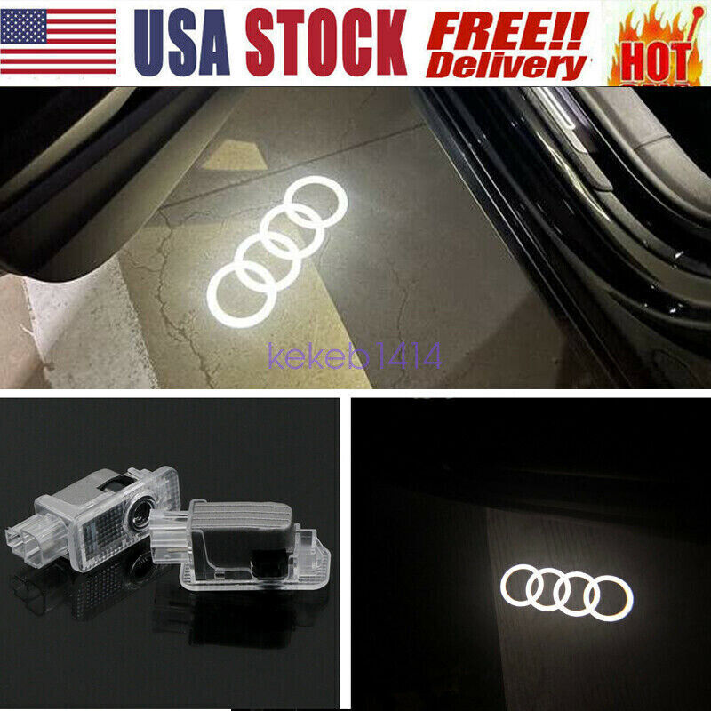 For Audi 2x LED Laser Projector Door Welcome Ghost Courtesy Shadow Lights -