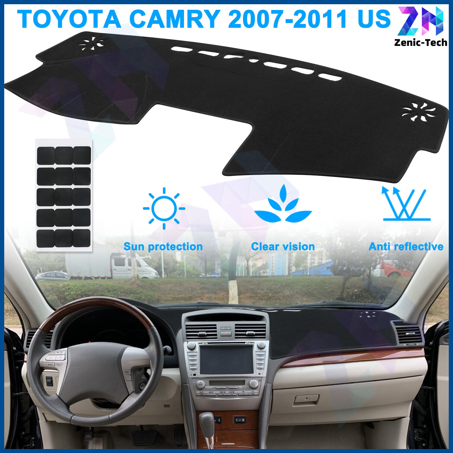 For TOYOTA CAMRY 2007-2011 US Dash Cover Mat Dashboard Pad Mat Car Interior