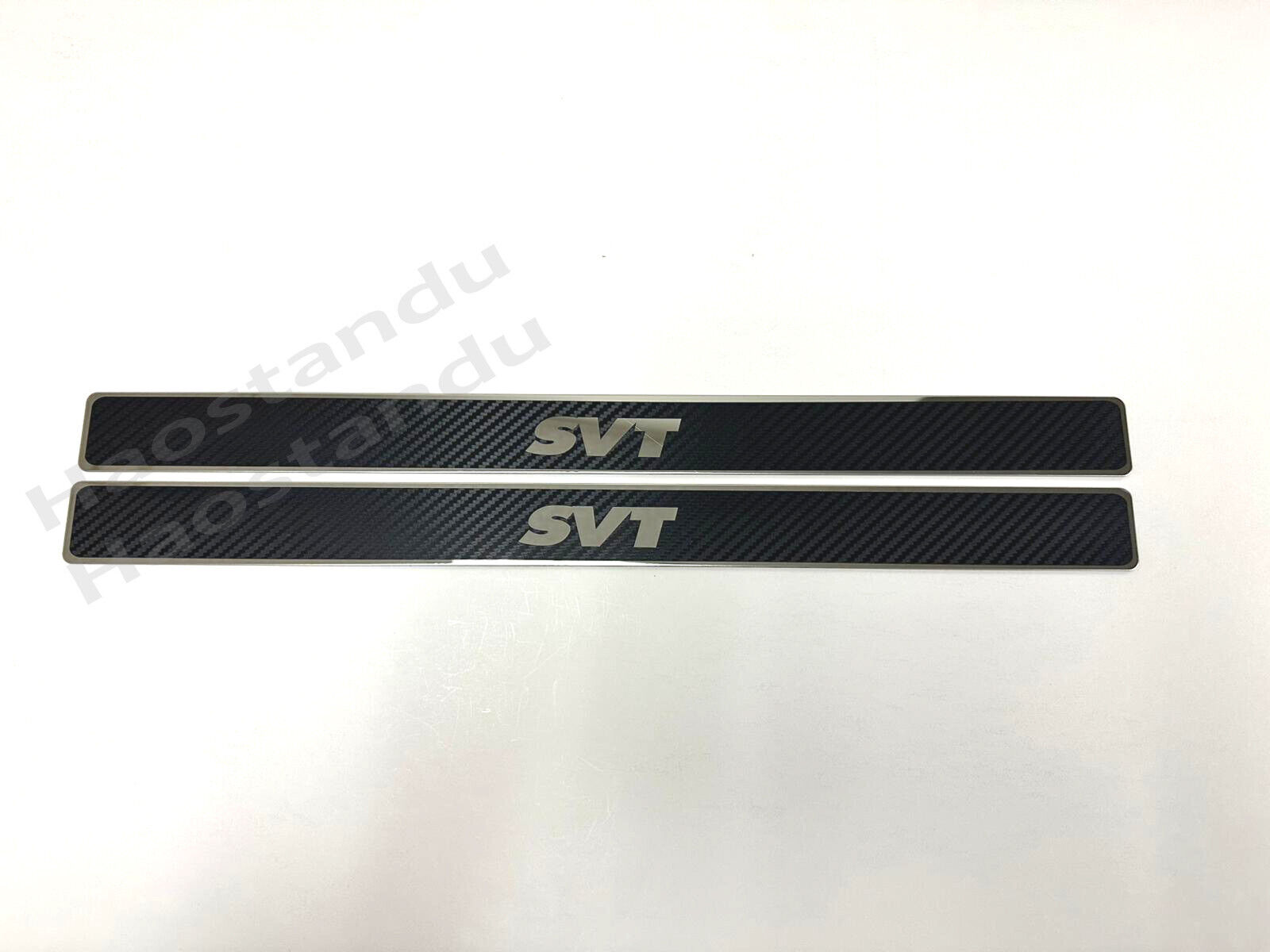 2pcs SVT Stainless Steel Door Sills Plate Scuff Protection Plates Carbon Style