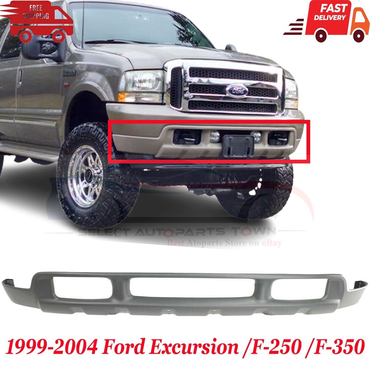 New Fits 99-04 Ford F-250 /F-350 Super Duty, Upper Front Valance Panel, Textured