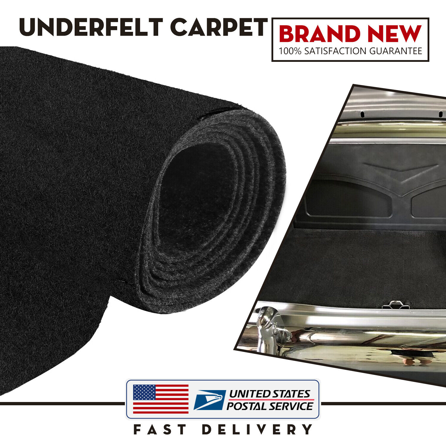 Black Universal Automotive Carpet ft Wide High Quality 91\