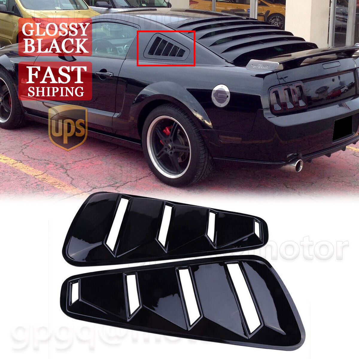 For Ford Mustang 05-14 1/4 Quarter Side Painted Window Louvers Scoop Cover Vent