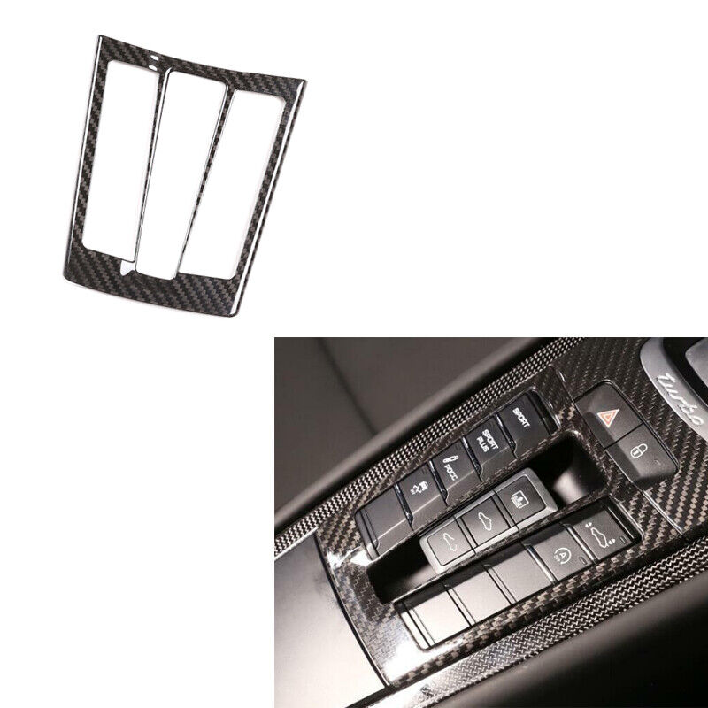 Real Carbon Fiber Shift Mode Switch Panel Trim Cover for Porsche 911 718