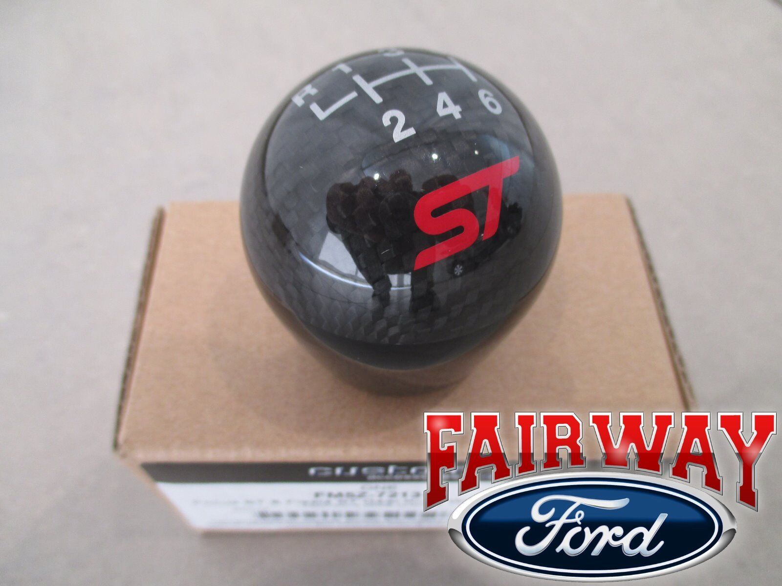 13 thru 19 Fiesta Focus ST OEM Ford Carbon Fiber 6-speed Gear Shift Knob w/ Logo