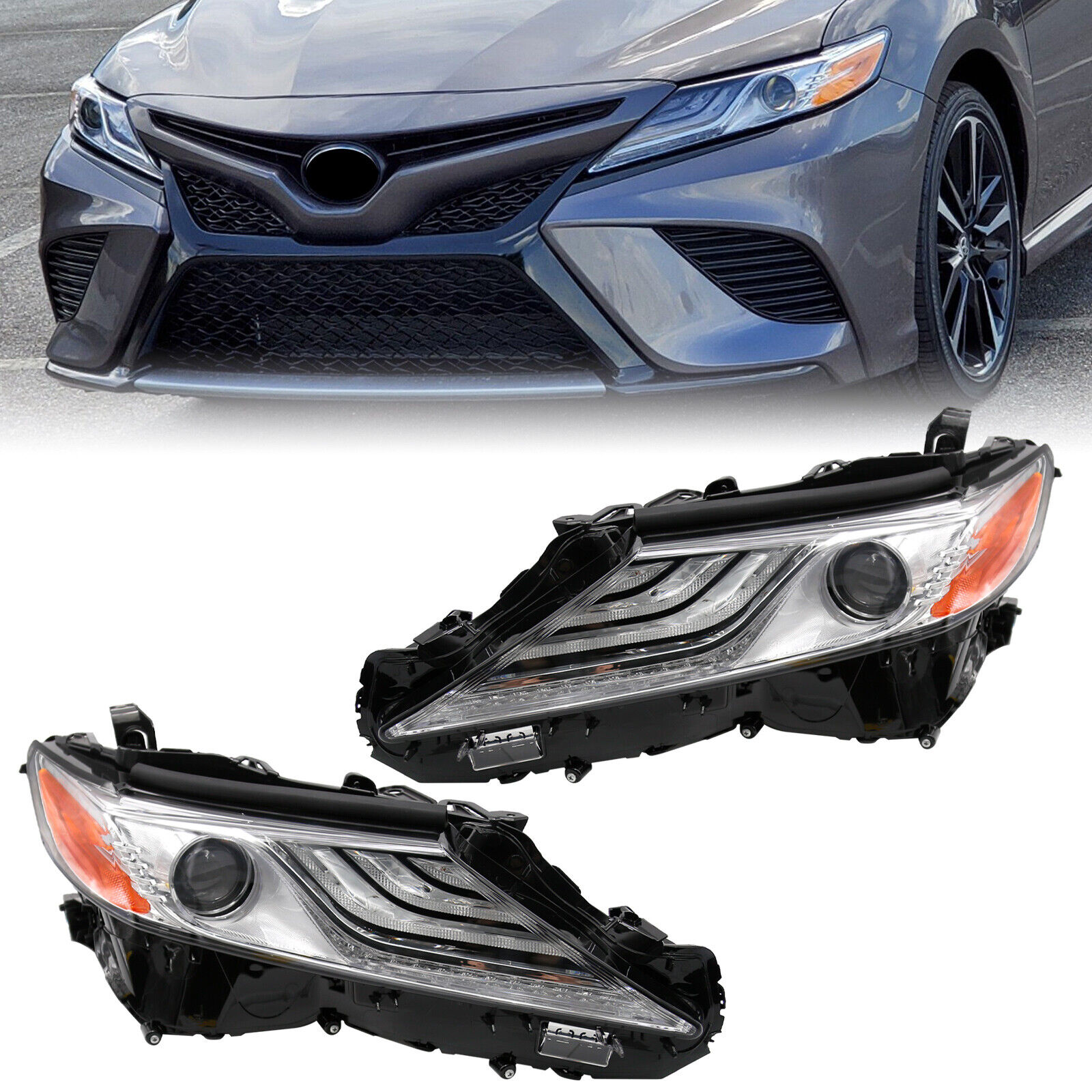 Headlight Headlamp for 2018-2022 Toyota Camry XSE XLE Left&Right Side