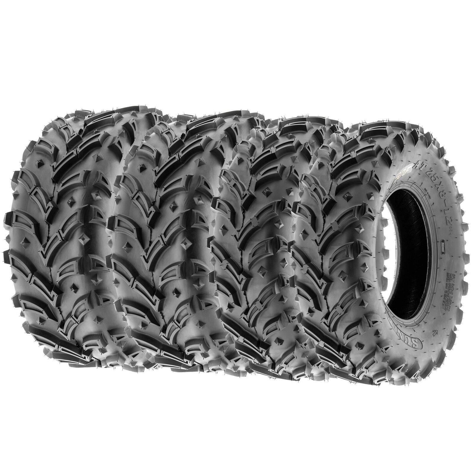SunF 25x8-12 25x10-12  25x8x12 Dirt Mud ATV UTV Muddy Tire 6 PR A024-1 - Bundle