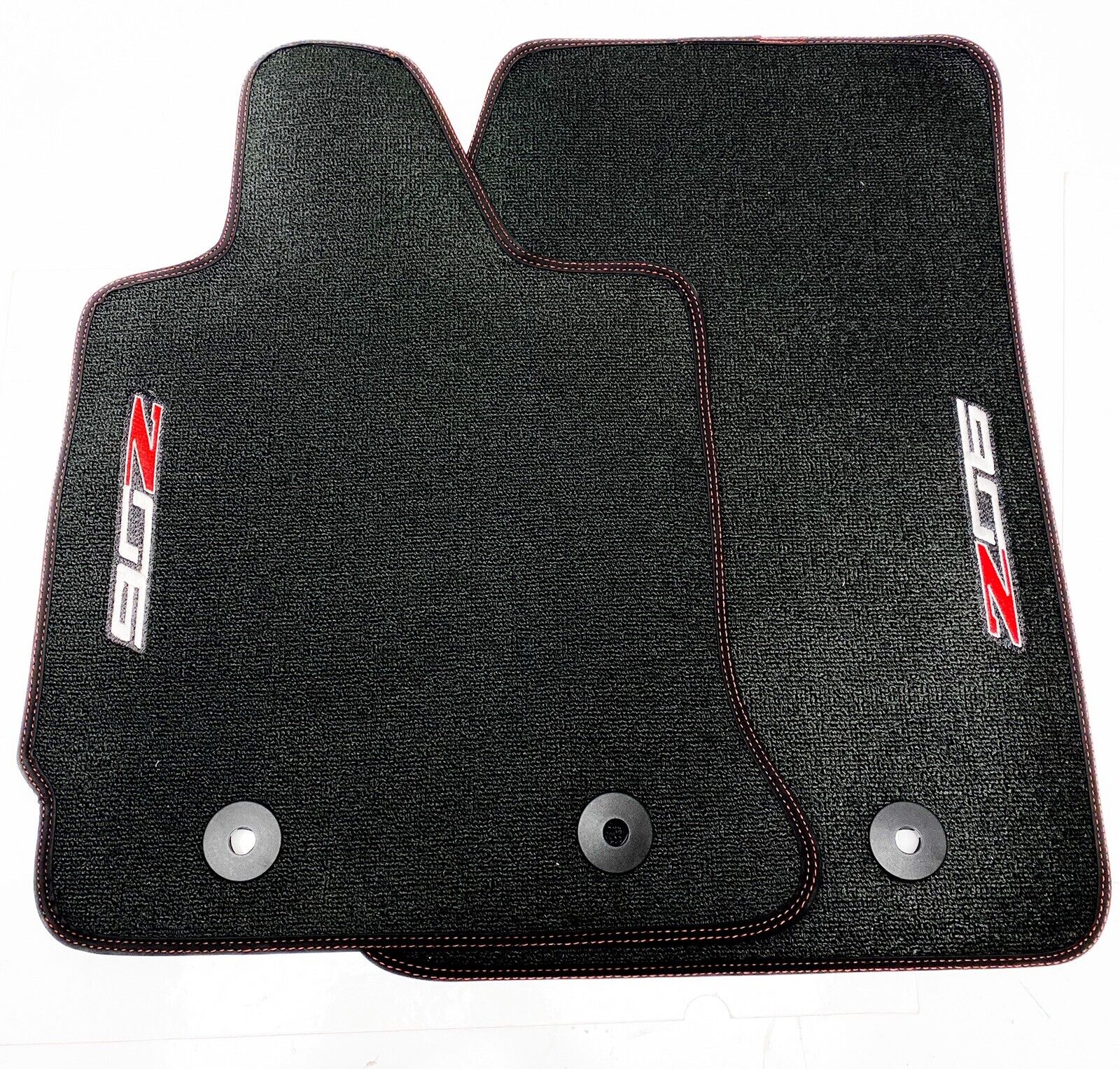  23476289 2014-2019 Corvette Z06 Carpet Floor Mats  Adrenaline Red Stitching OEM