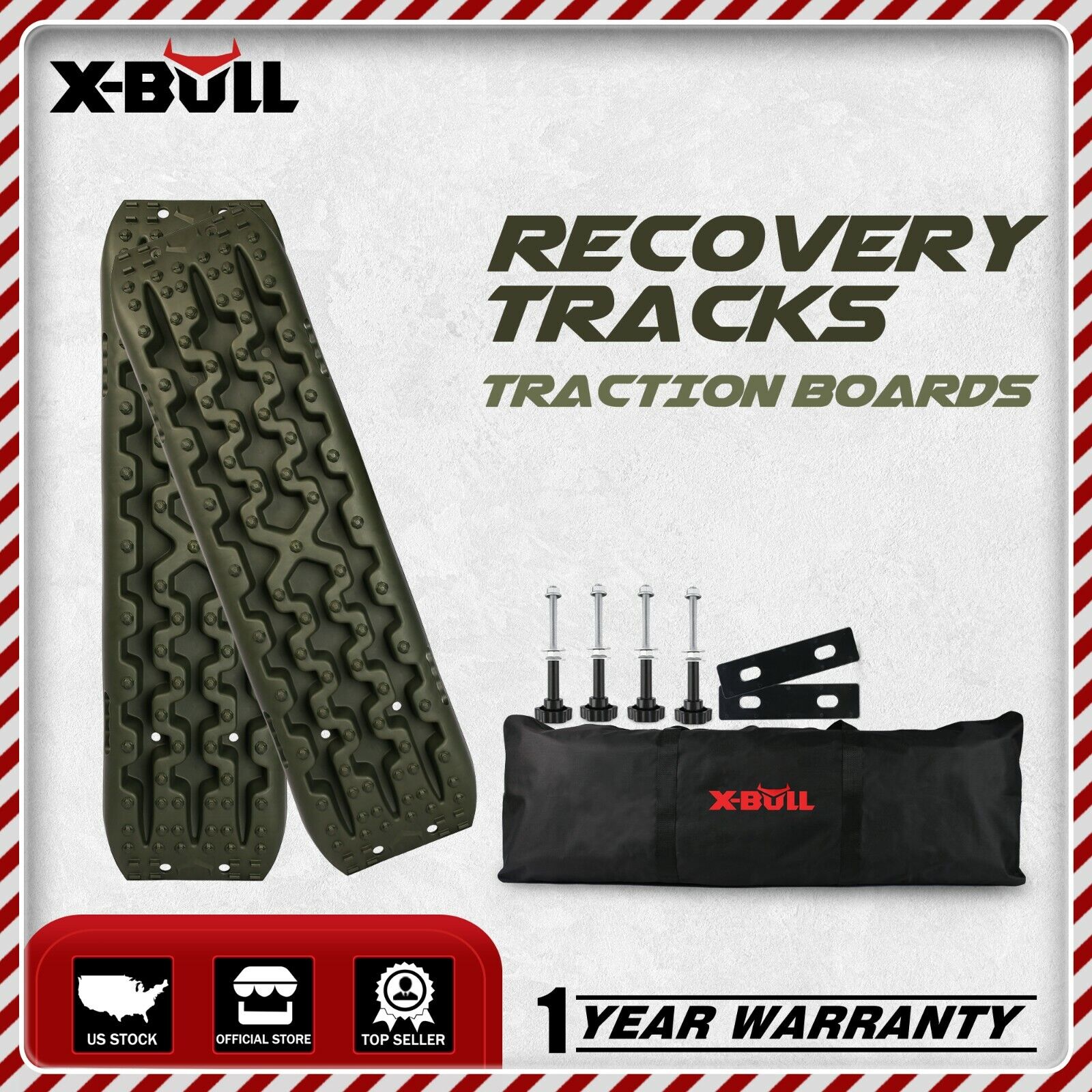 X-BULL 3-Gen Recovery Tracks Olive Traction Boards 4WD Off-Road Tire Ladder