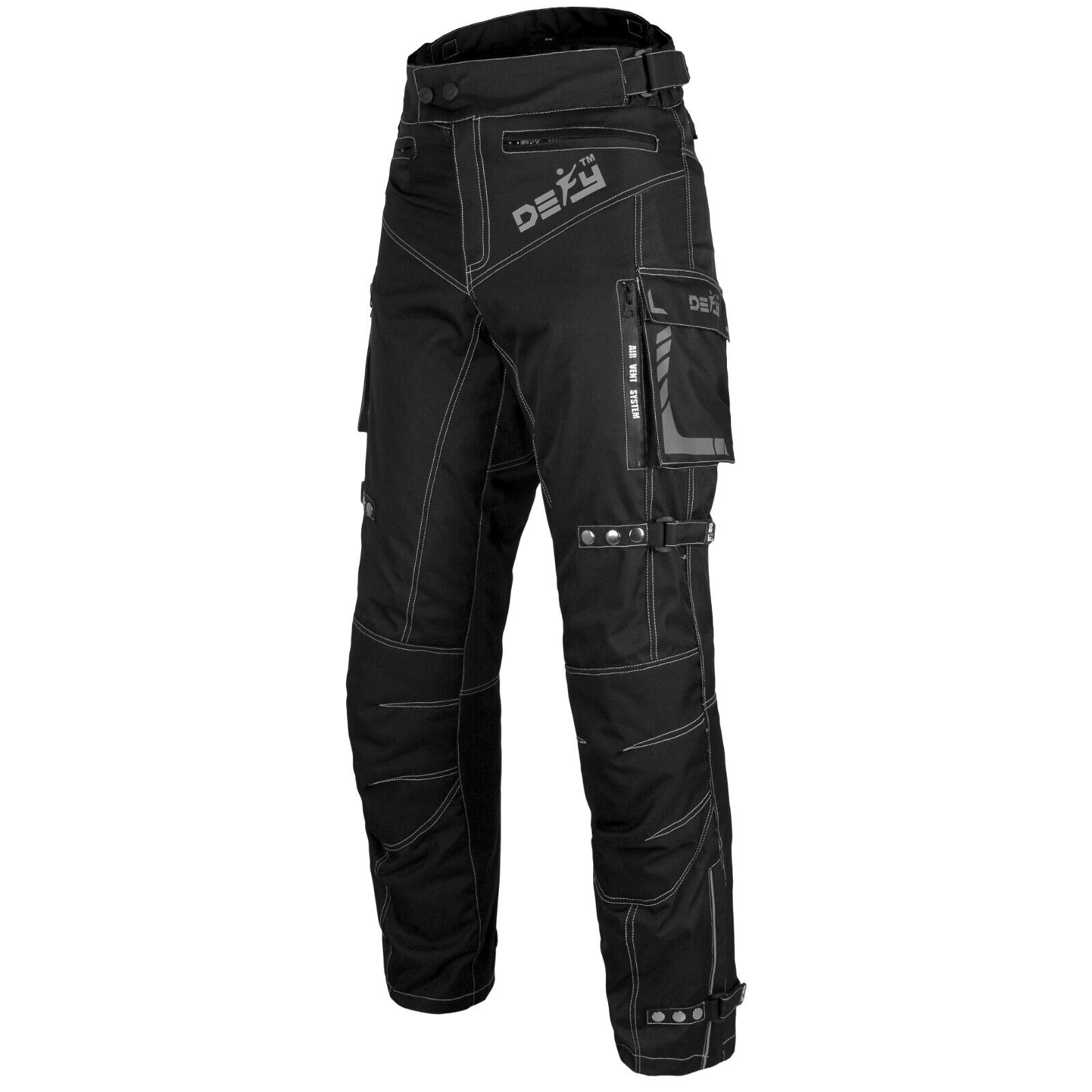 DEFY Motorcycle Pants for Men Water Resistant Dual Sport CE Armor Cordura Fabric