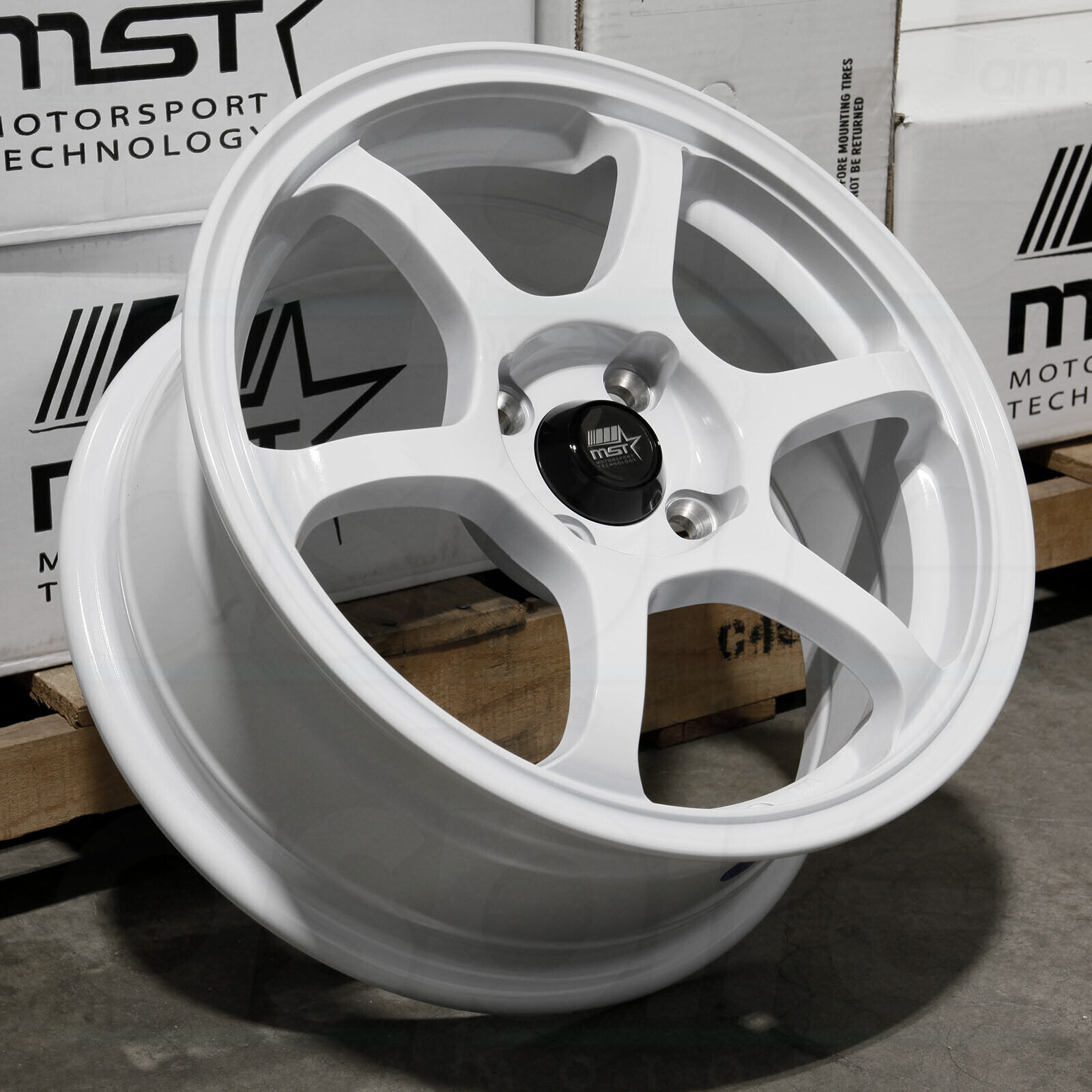 16x7 Glossy White Wheels MST MT40 5x114.3 38 (Set of 4)  73.1
