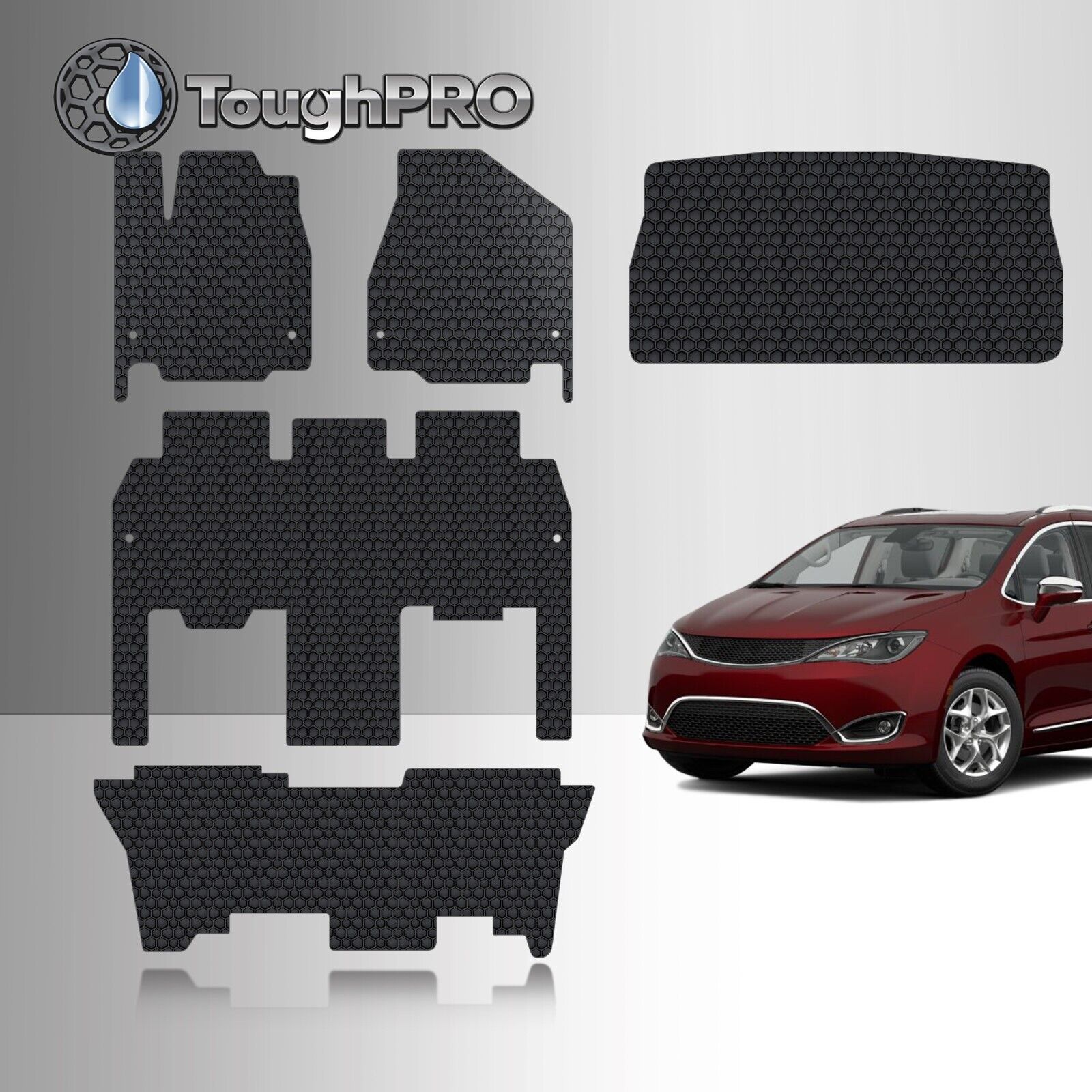 ToughPRO Floor Mats Full Black For Chrysler Pacifica Hybrid Limited 2021-2023
