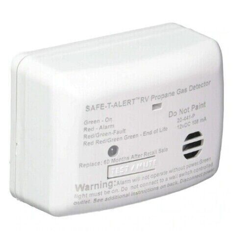 MTI 20-441-P-WT Safe-T-Alert RV Mini Propane Leak Detector Alarm; LP Gas Sniffer
