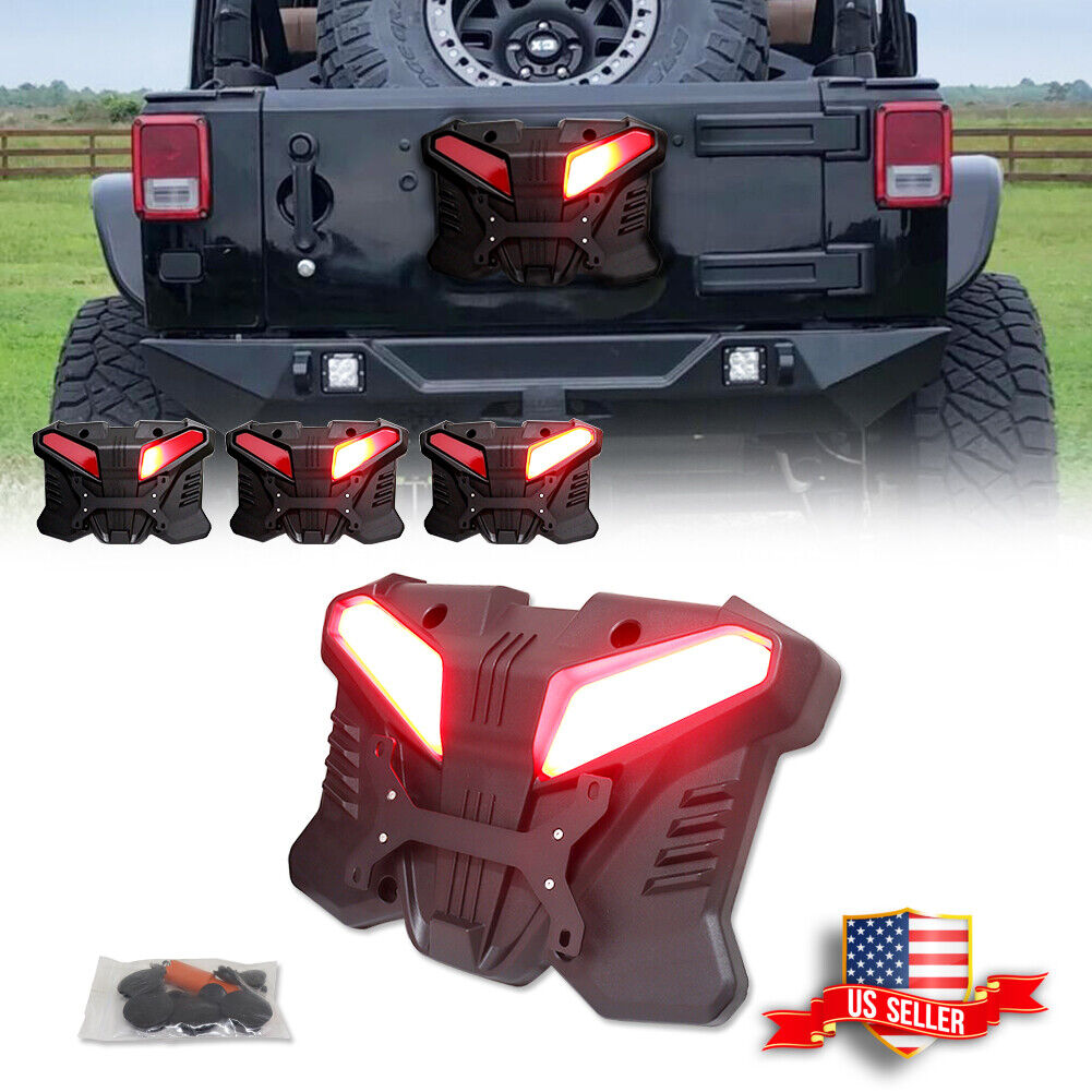LED Tailgate Vent Plate Spare Tire Cover Filler Plate for 07-23 Jeep Wrangler JL