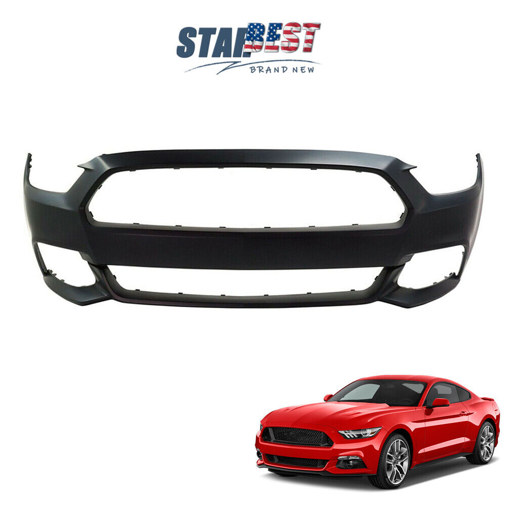 Front Bumper Cover Black Primed Fit For Ford Mustang 2015 2016 2017 Plastic