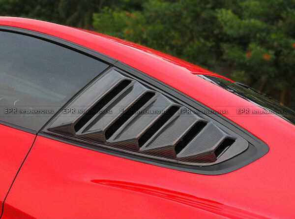 GT350R Style Carbon Fiber Quarter Window Vents Louvers Cover For 2015 Mustang