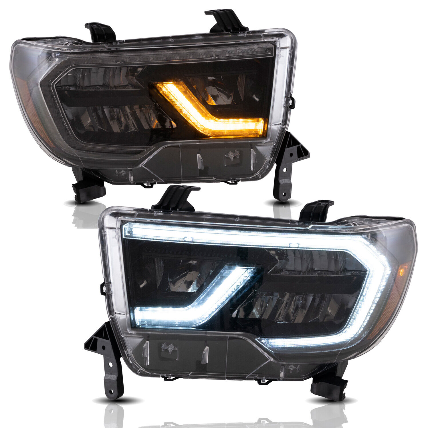 VLAND FULL LED Reflector Headlights For Toyota 07-13 Tundra & 08-20 Sequoia