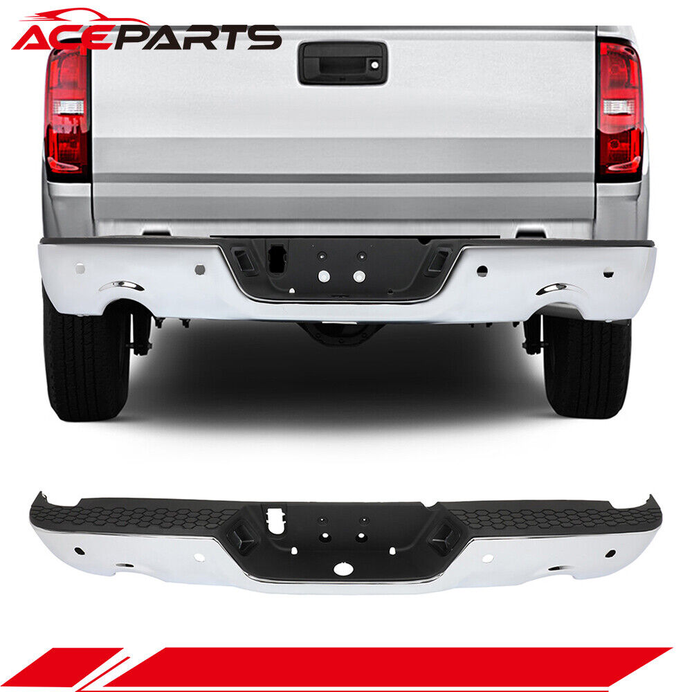 Complete Chrome Rear Step Bumper Assy For 2009-18 Dodge Ram 1500 w/Dual Exhaust