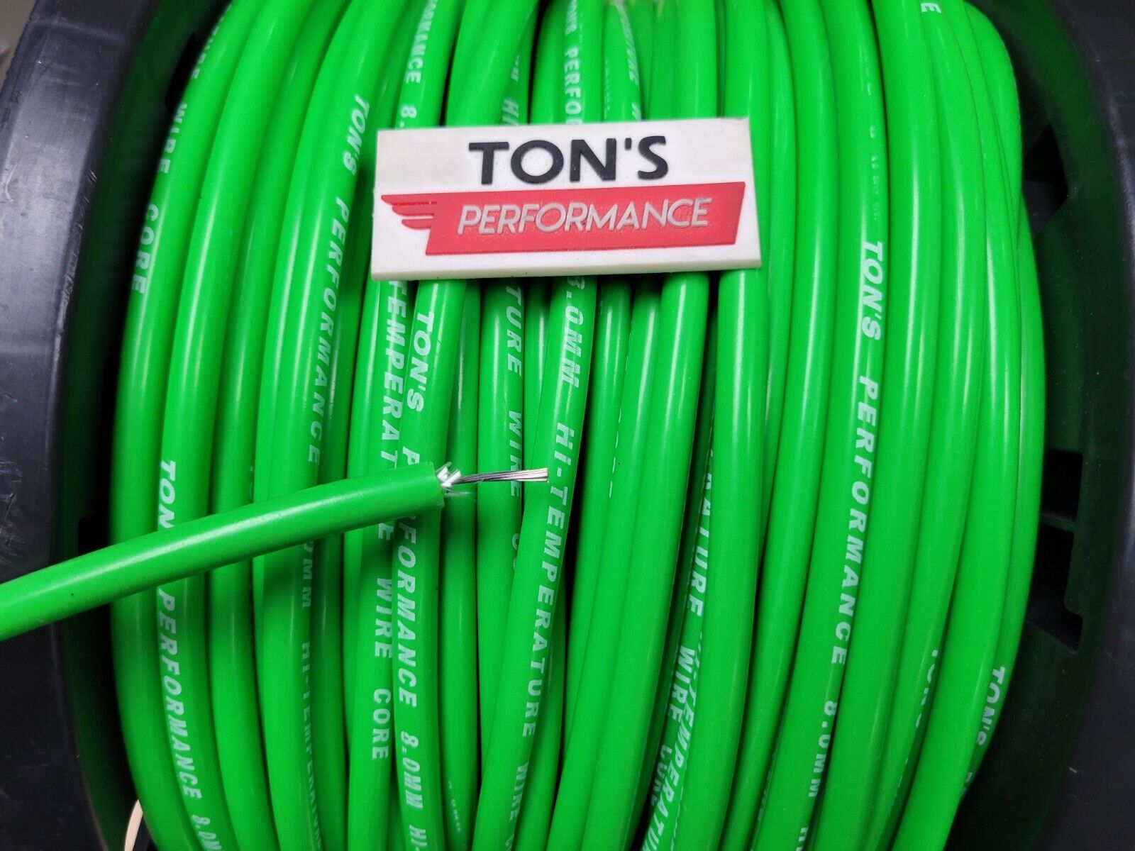 Ton's 8mm Hot Lime silicone WIRE CORE SPARK PLUG WIRE by the foot 0 ohms/ft