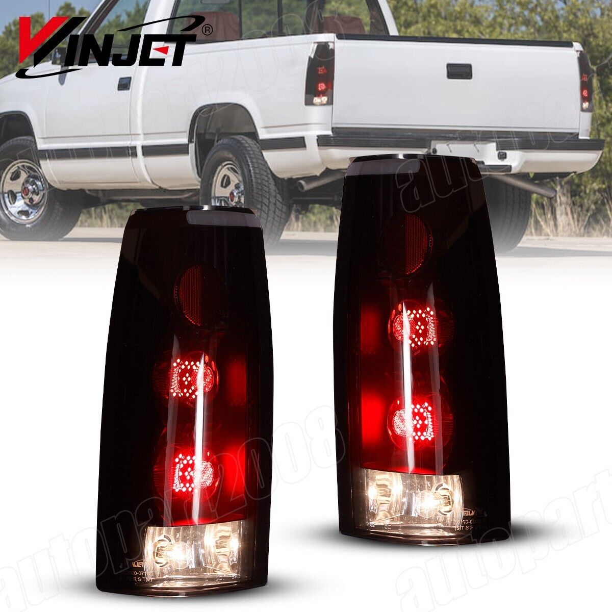 For 1988-1998 Chevy GMC C10 C/K 1500 2500 3500 LED Tail Lights Brake Lamps 88-98