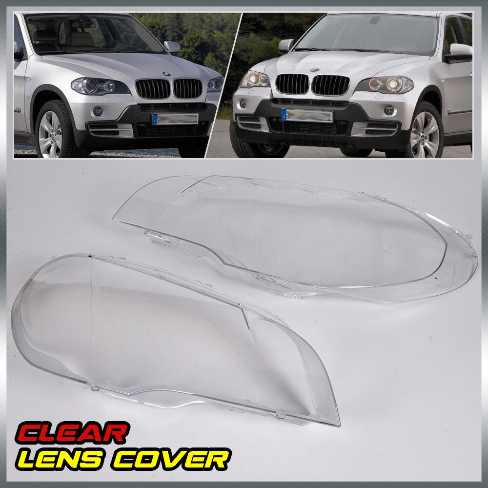Fit For BMW X5 E70 2007-2012 4-Door Left & Right Headlight Replacement Lens