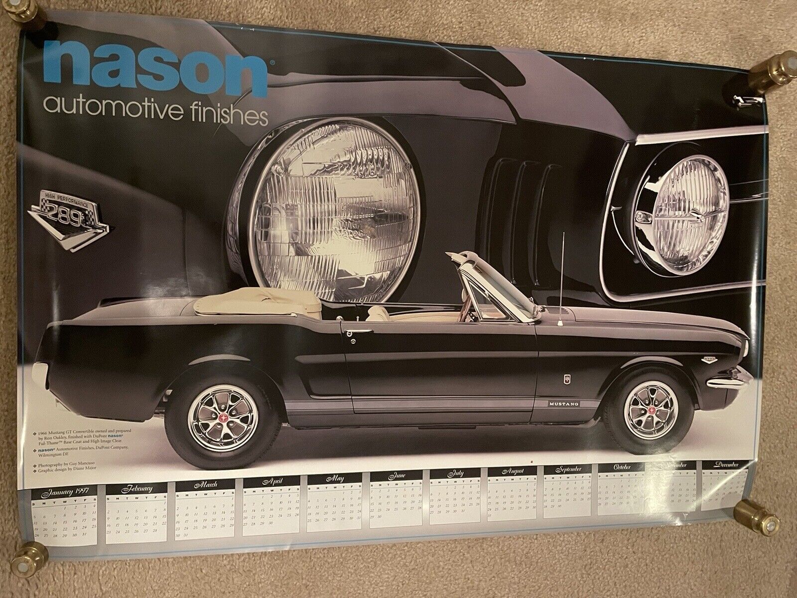 Dupont /Nason Rare 1965 Mustang 1997 calendar 36X24