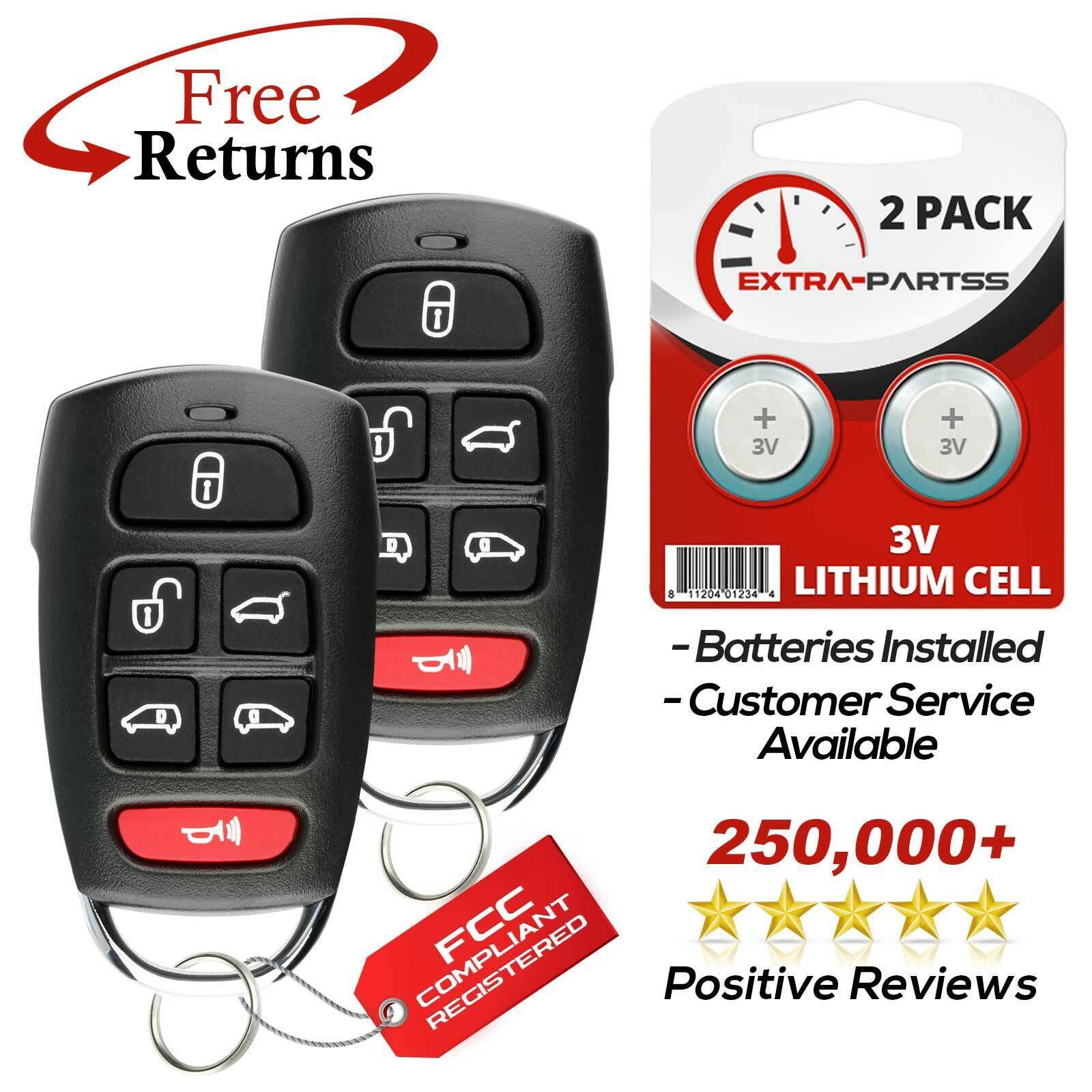 2 For 2007-2014 Kia Sedona 6B Keyless Entry Remote Fob Van Key SV3-100060235