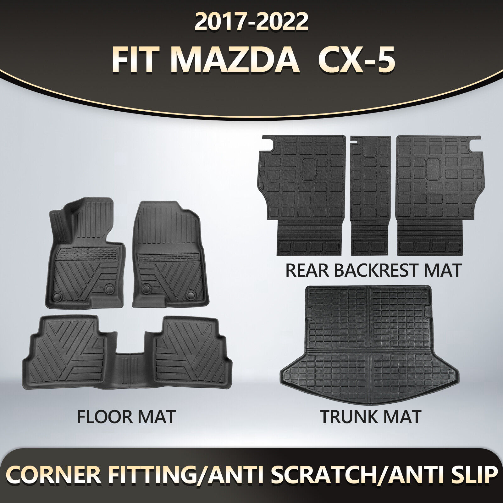For 2017-2022 Mazda CX-5 Floor Mats Cargo Mats Backrest Mats Trunk Liners