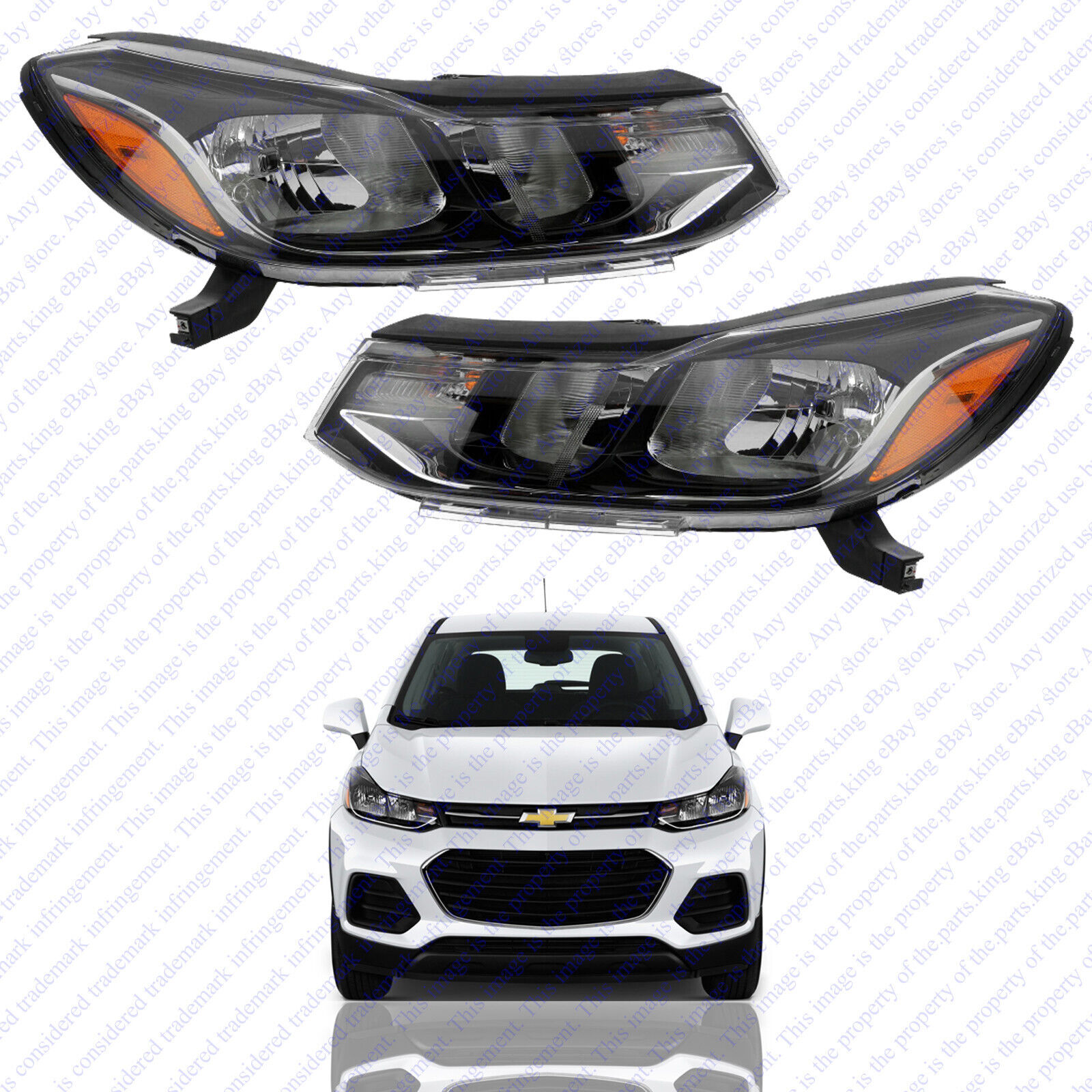 For 2017 2022 Chevrolet Trax Halogen Headlamp Assembly Driver Passenger Set 2pcs